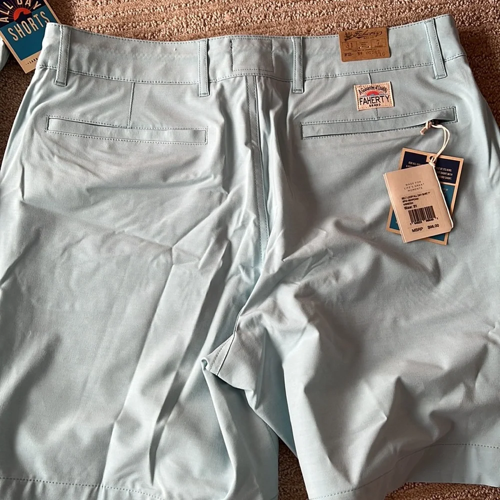 Faherty all day shorts 9” seafoam, 7” seafoam, 7” sunrose NWT